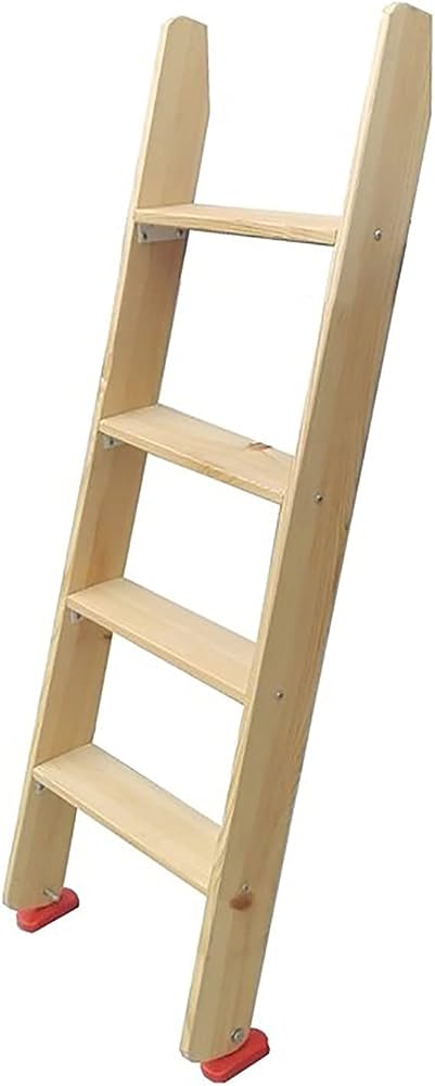 Amazon.Com: Hydt Solid Wood Bunk Bed Ladder With Hooks & Rubber Feet,  Anti-Slip Floorstand Rv Bunk Ladder Only, Load 330Lbs, 1M1.25M1.5M Long  (Size : 4-Step) : Home & Kitchen