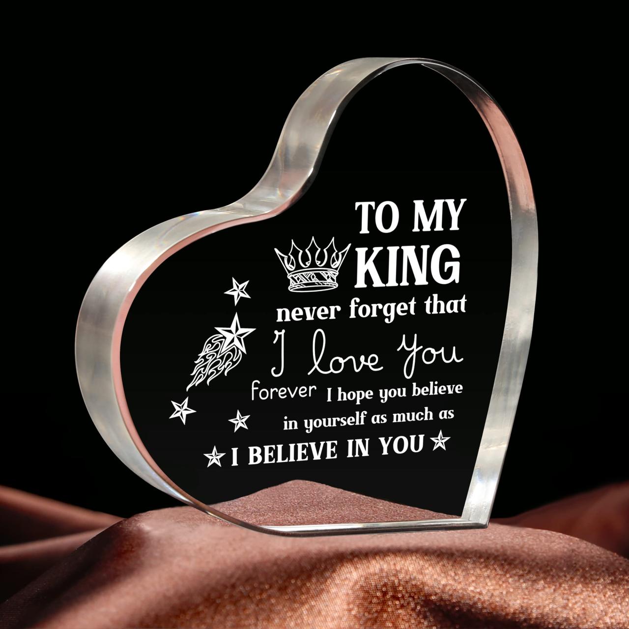 Gifts For Boyfriend, Husband Gifts, Birthday Gifts For Him Boyfriend,  Unique I Love You Mens Acrylic Keepsake - Husband Birthday Gifts,  Anniversary Valentines Day Gifts For Him, To My King : Amazon.Ca: