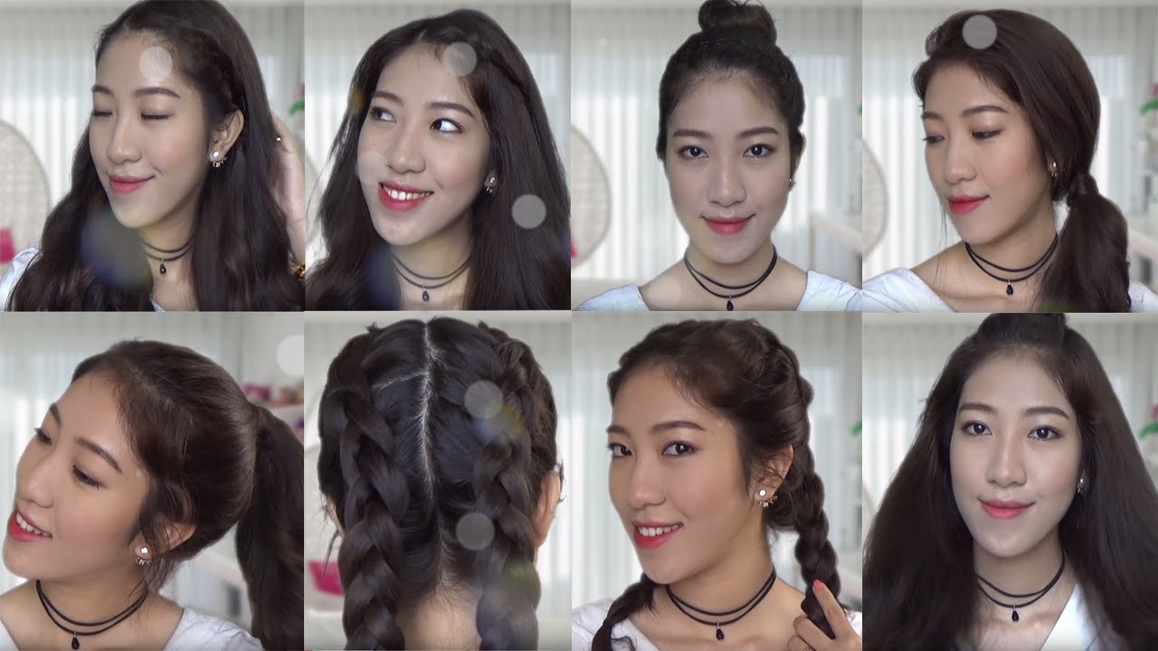 7 Kiểu Tóc Đơn Giản Đi Học - 7 Easy Hairstyles For School [ Vanmiu Beauty ]  - Youtube