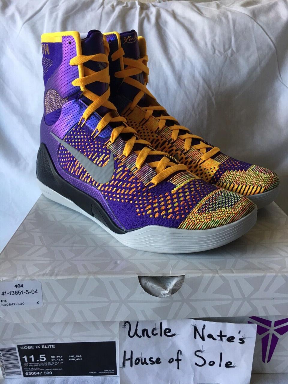 Playoff Sale** Nike Kobe 9 Elite 'Showtime' Los Angeles Lakers, Size 11.5,  Ds | Ebay